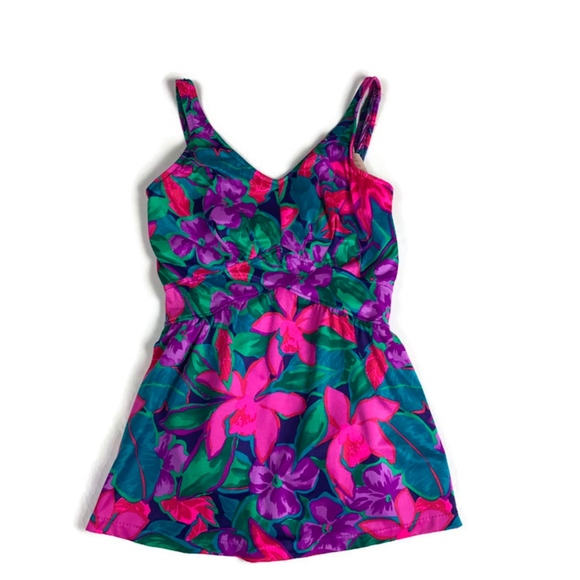 Maxine of Hollywood Other - Vintage Maxine of Hollywood Swim Dress Blue Modest